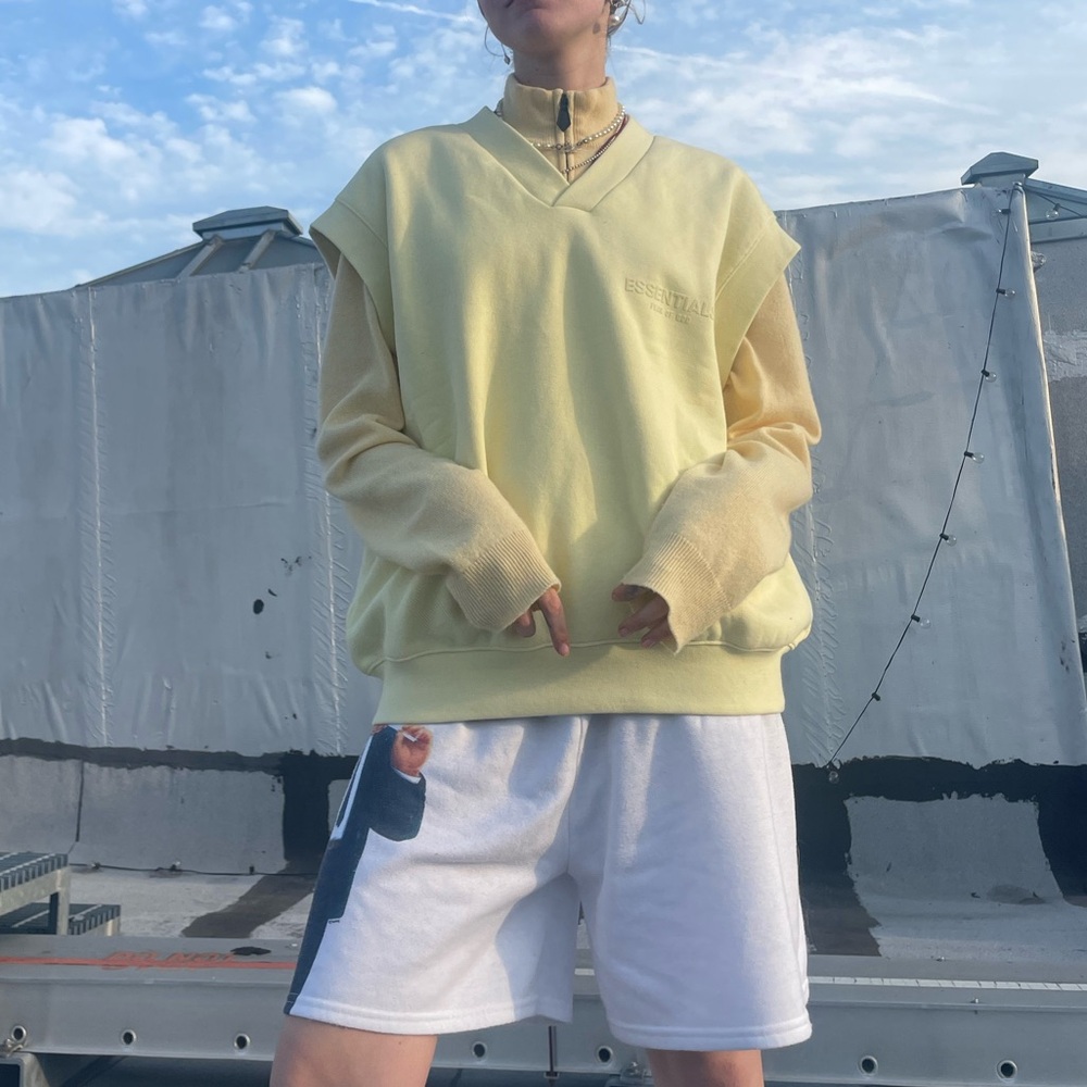 Essentials yellow sweater vest